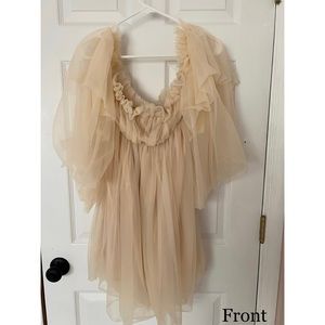 SHEIN BAE Off Shoulder Ruffle Mesh Dress